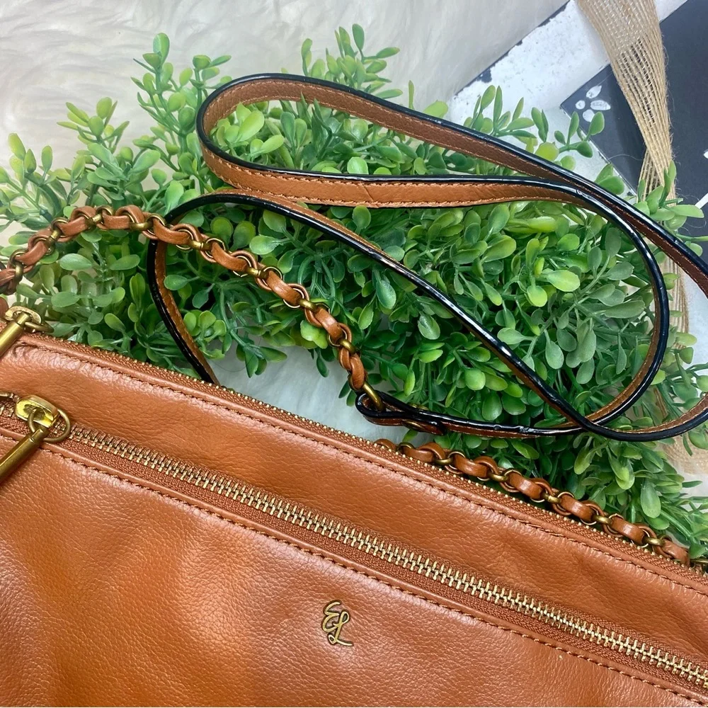 ♥️SOLD♥️Elliott Lucca Brown Leather Crossbody - Picture 3 of 9